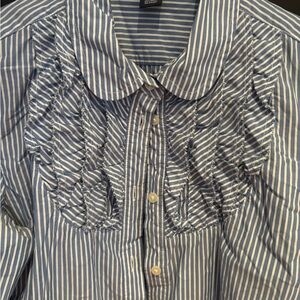 GAP Blue and White Striped Button Down Shirt